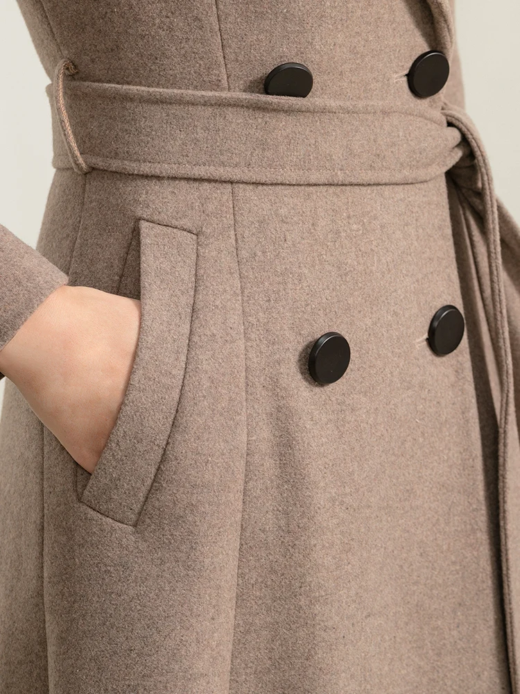 

2020 New Winter Thick Women Wool Overcoat High Quality Solid Color Double Breasted Female Wool Windbreaker Woolen Coats Slim