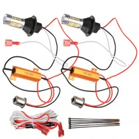 universal 2pcsset 1156 p21w s25 ba15s 42led switchback white drl amber turn signal light set with load resistor decoders