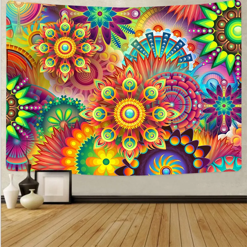 

psychedelic tapestry tela decorativa pared mandala skull carpet wall blanket tapiz psicodelico
