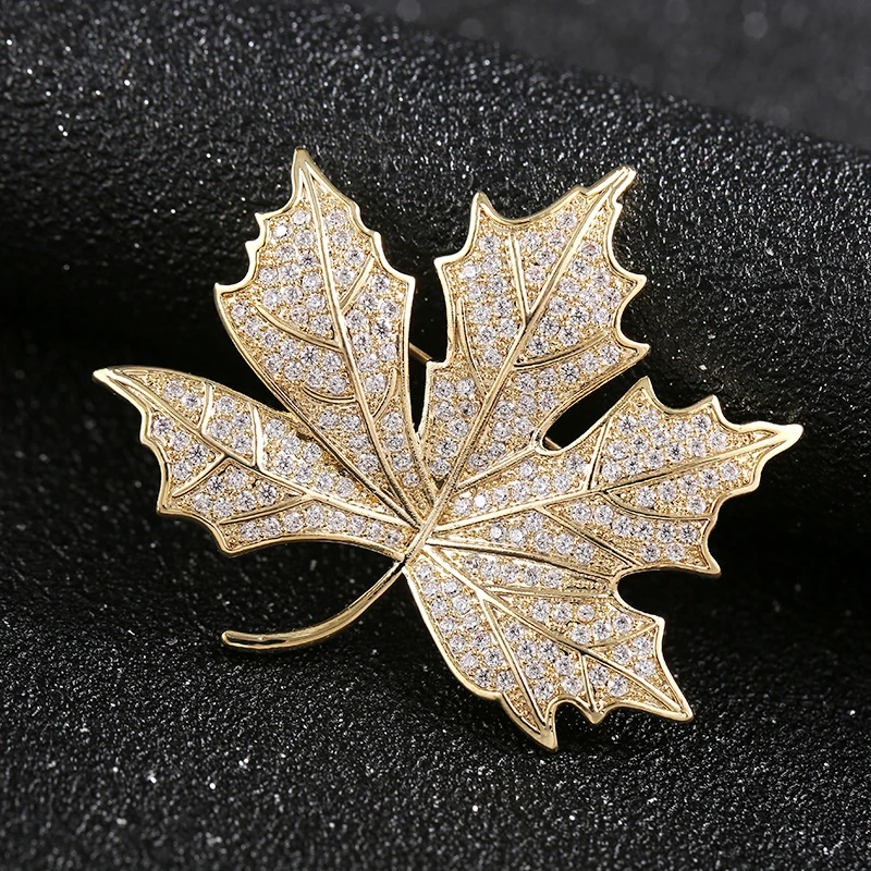 Винтаж в виде кленового листа брошь золотых украшений булавки броши осень
