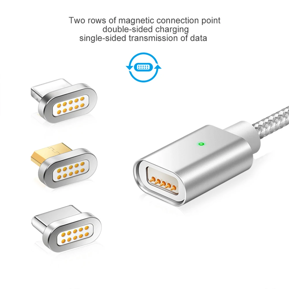 Магнитный usb кабель для зарядки и передачи данных iPhone X 8 7 6 S Plus Samsung S9 S8 3A быстрая