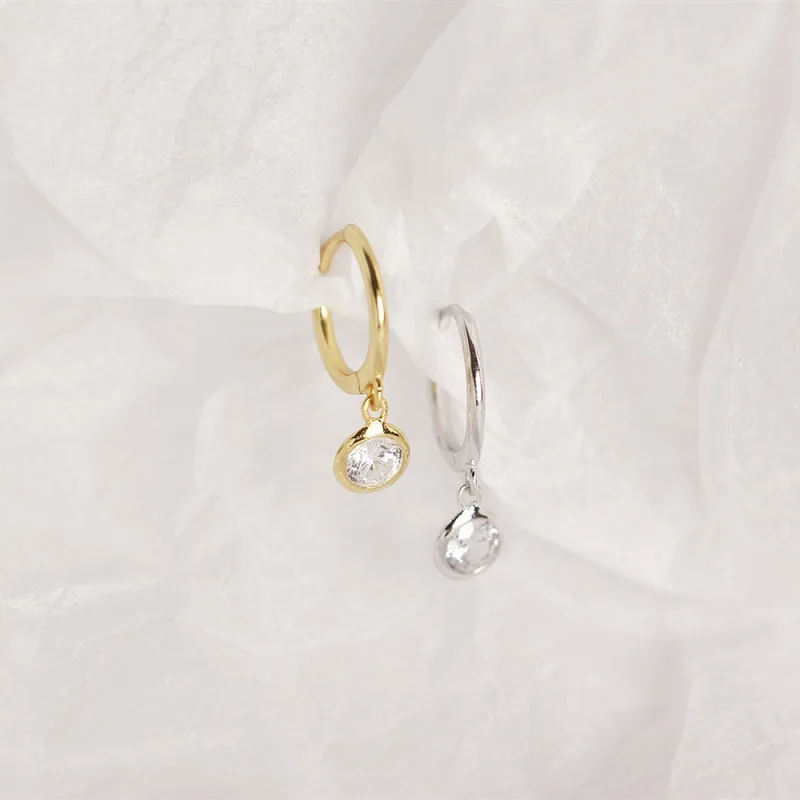 Изысканные 925 стерлингового серебра серьги кольца для женщин и девушек пирсинг