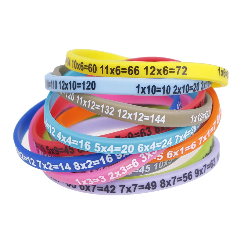 

12Pcs/Set Multiplication Tables Silicone Bracelet Learn Math Education For Kids