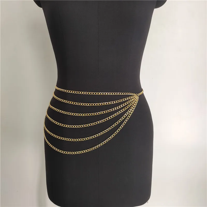 

Multilayer Sexy Waist Chain Women Fashion Metal Body Jewelry Belt Female Trendy Accessories