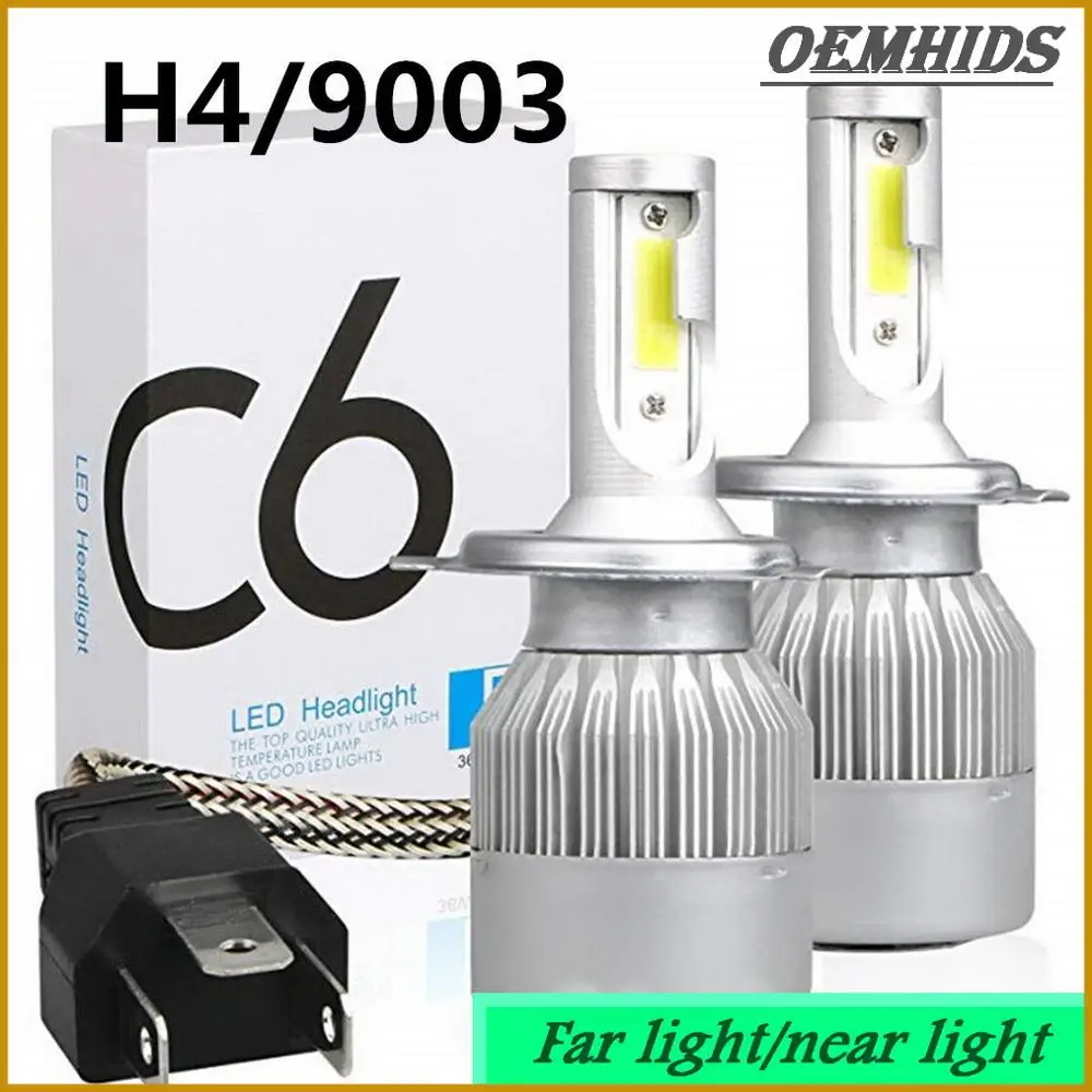 2 шт. OEMHIDS C6 H1 H3 светодиодный лампы для передних фар H7 Автомобильные фары H4 880 H11 HB3