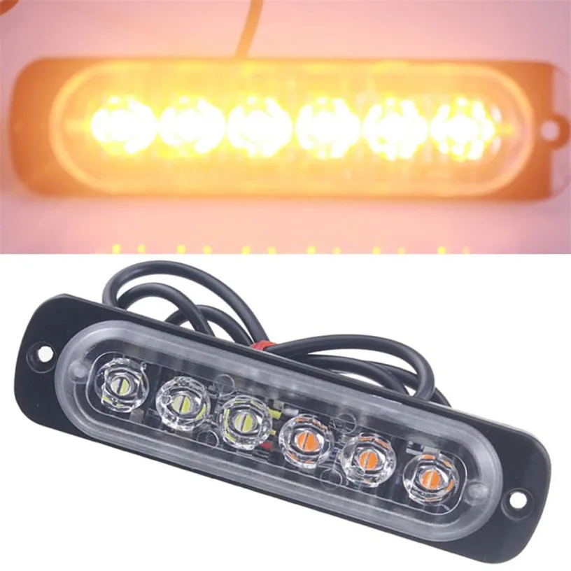 Strobe12-24V 18 Вт 6 LED тонкий флэш светильник бар грузовой автомобиль мото аварийный