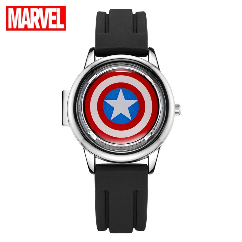 

С принтами "Marvel", "Мстители", стойкость Дети Кварцевые часы; Надпись Boys Hero мечта "Капитан Америка"; "Железный Человек-паук/Вьетнамки для силико...