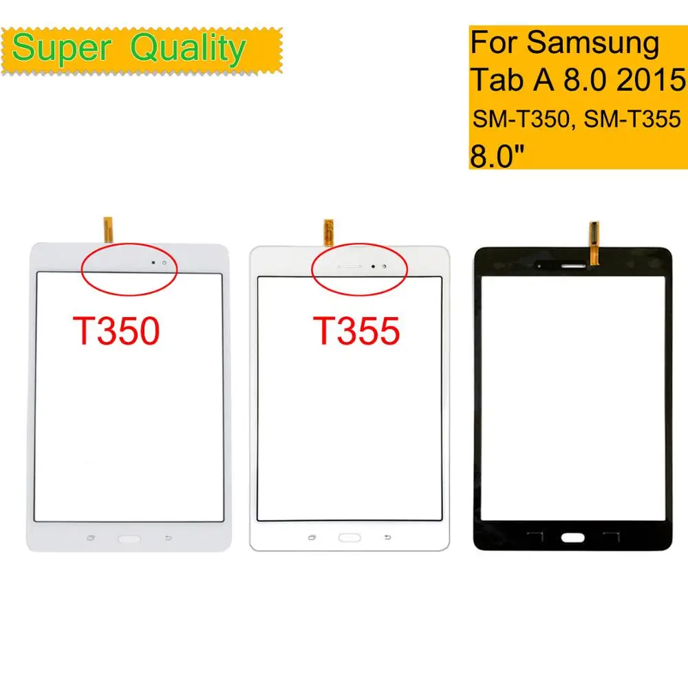 10Pcs/lot For Samsung Galaxy Tab A 8.0 2015 T355 T350 Touch Screen Digitizer Panel Sensor Tablet Front Outer Glass