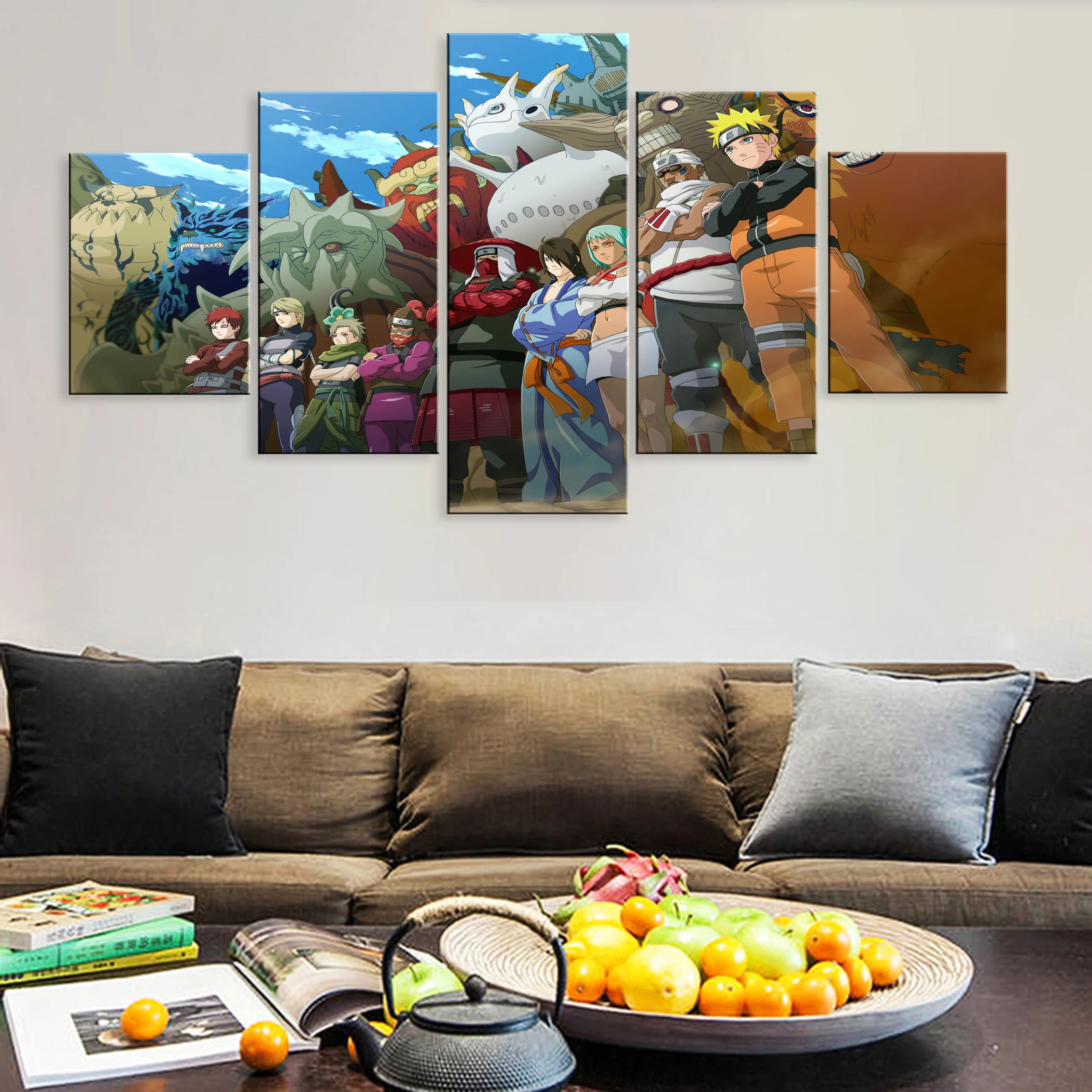

Framework Modular Printed Home Decoration Pictures 5 Pieces Poster Canvas Decor Japanese Anime NARUTO