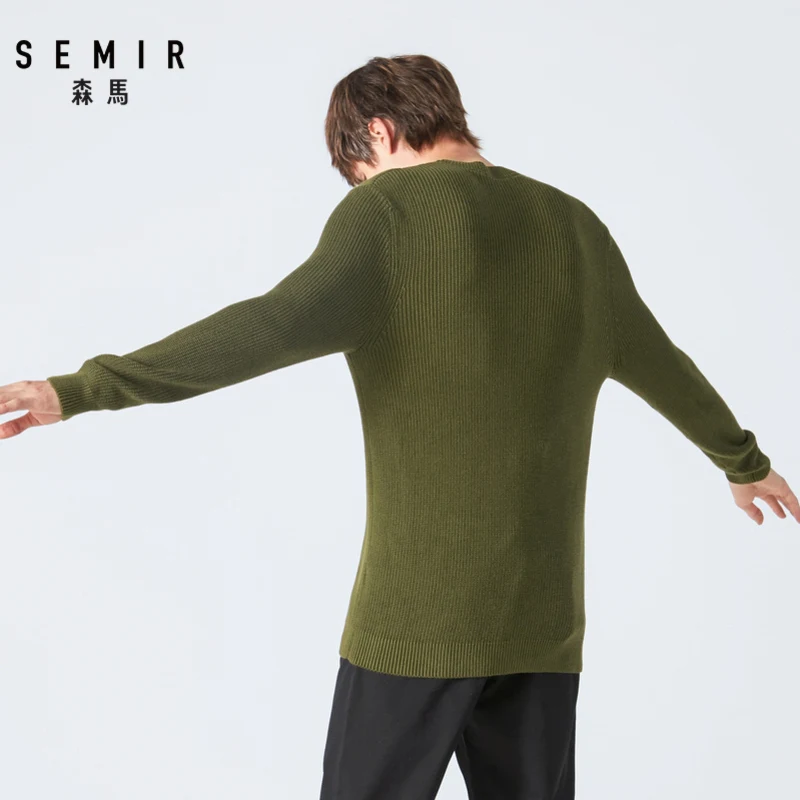 Semir свитер мужской Корейский тренд черный свитер мужской подростковый круглый вырез Водолазка Топы пуловеры