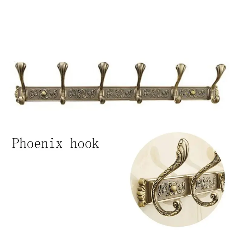 

Robe Hooks Luxury Bathroom Wall Carving Antique Robe Hooks 5 Row Hook Coat Hange E8BD
