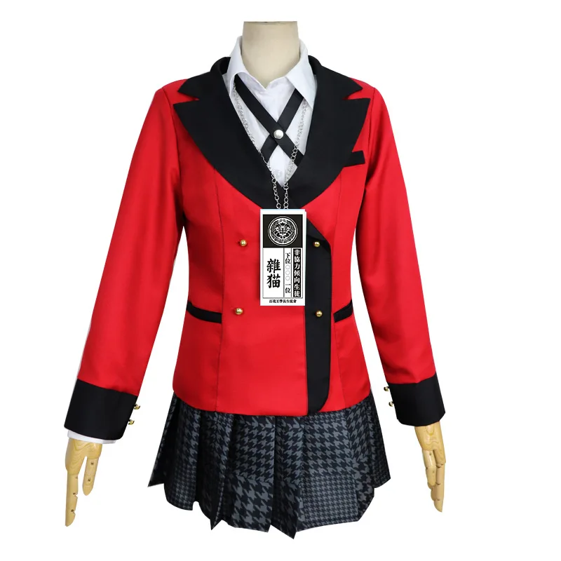 S 2XL Kakegurui Картежник Momobami Kirari Косплэй костюм для костюмированной вечеринки по