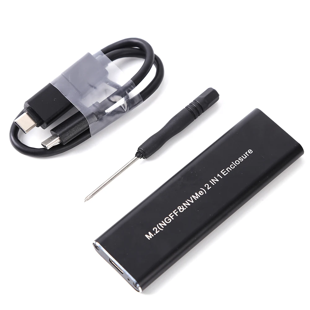 

M2 SSD Case NVME Enclosure M.2 to USB 3.1 Type C SSD Adapter for Dual signal NVME PCIE NGFF SATA M/B Key Solid State Disk Case