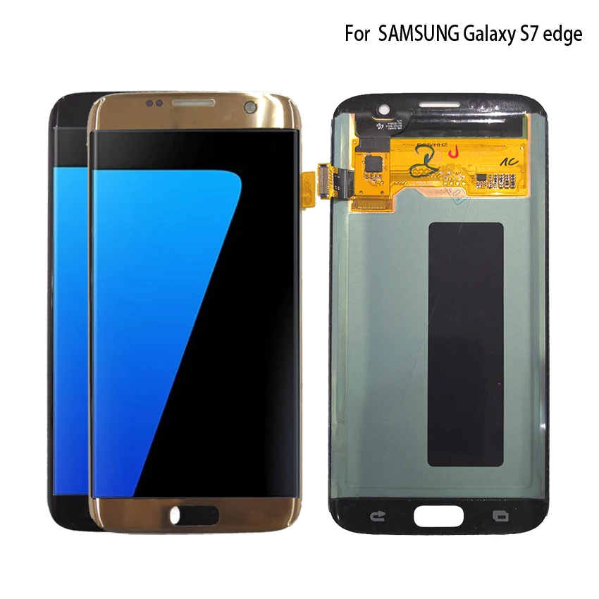 Лучший AMOLED дисплей для SAMSUNG Galaxy S7 edge ЖК G935 G935F сенсорный экран дигитайзер запчасти