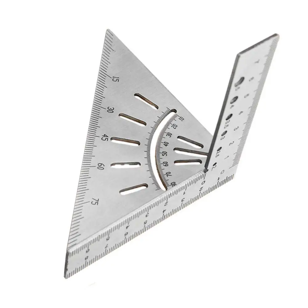 

Woodworking Ruler Stainless Steel Triangle Ruler 45/90 Degrees Ruler Tri-square Line Scriber Saw Guide Measurement Tool