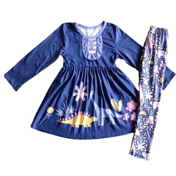 

new hot autumn long sleeve Suit Blue positioning flower stripe children's comfortable cartoon baby suit