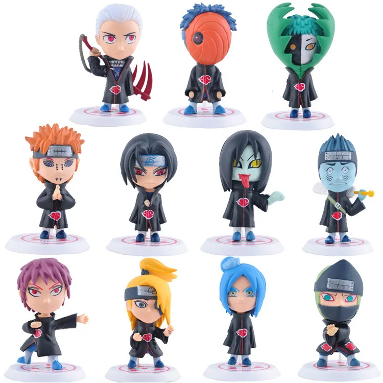 

Each Set of 11 Micro-image Viewing Ornaments Naruto Akatsuki Organization Black Naruto Sasuke Itachi Kakashi Hand Office