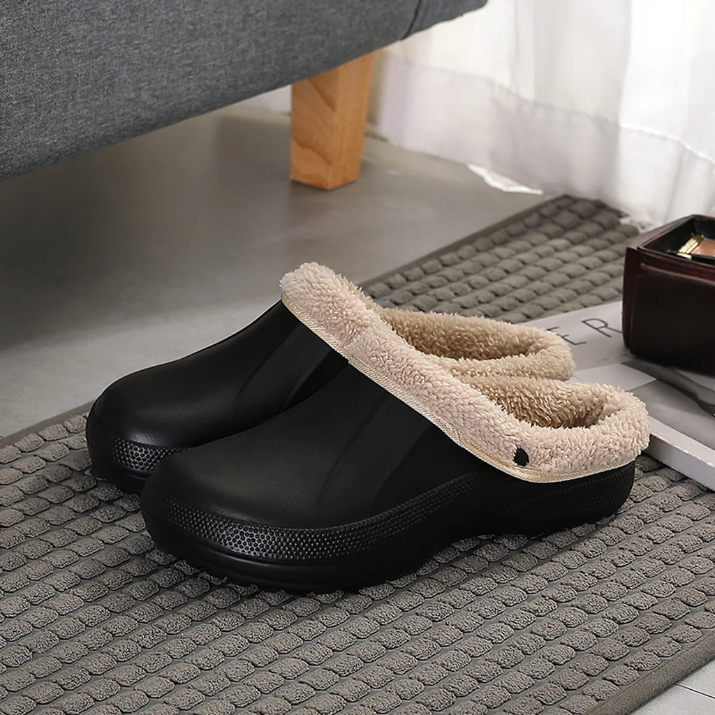 Обувь мужские тапочки домашние унисекс теплые с подкладкой Водонепроницаемая