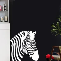 zebra head wall sticker african grassland animal decal wild animals home decor bedroom living room decoration kids room mural