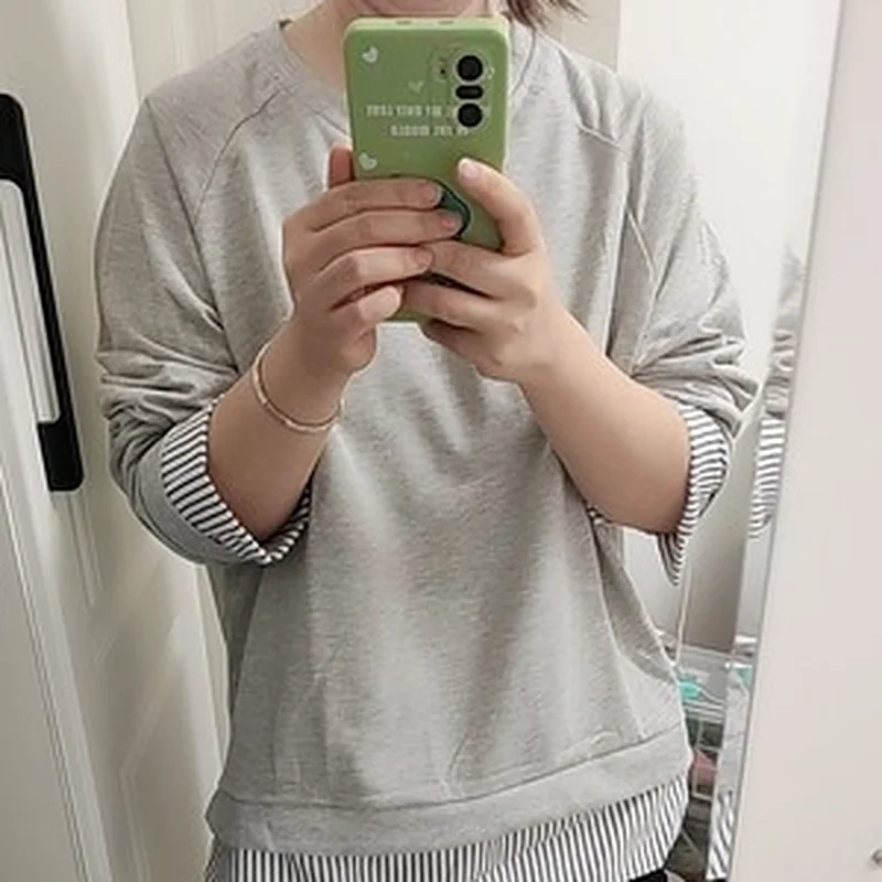 Свитшот женский из двух частей свободная универсальная модная одежда в