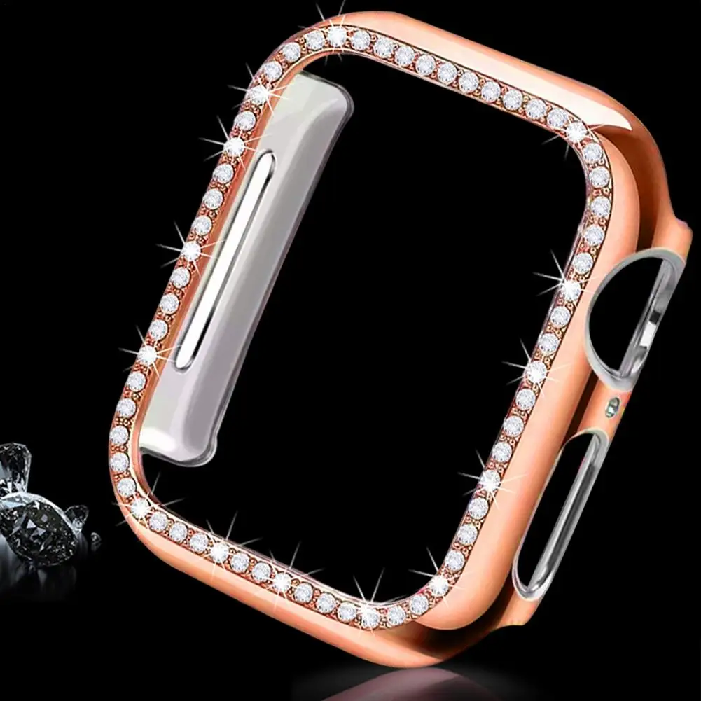 Новинка 2021 защитный чехол с инкрустированными бриллиантами для Apple Watch 4/5/6/SE