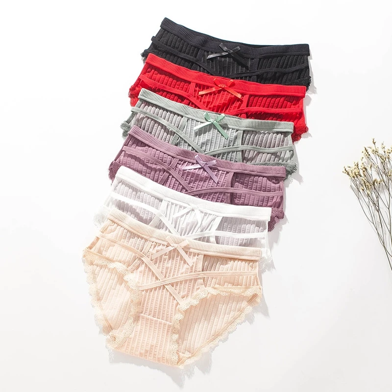 

Cross Straps Sexy Panties Female Traceless Nude Feel Hollow out See through WOMEN'S in Low Waist Pure Cotton Rise Comfortable