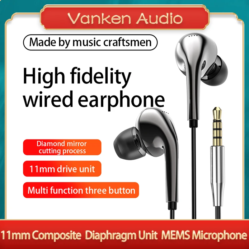 

Внутриканальные Hi-Fi наушники WGZBLON BLON T3 с диафрагменным динамическим драйвером 11 мм, проводные наушники с микрофоном, ПК, мобильный телефон Pad...