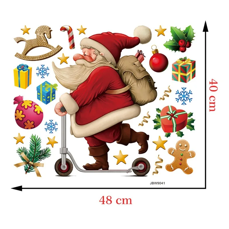 

2019 New Year Christmas Santa Claus Household Wall Decals Sticker Shop Window Santa Murals Xmas Poster Decoration Party Supply