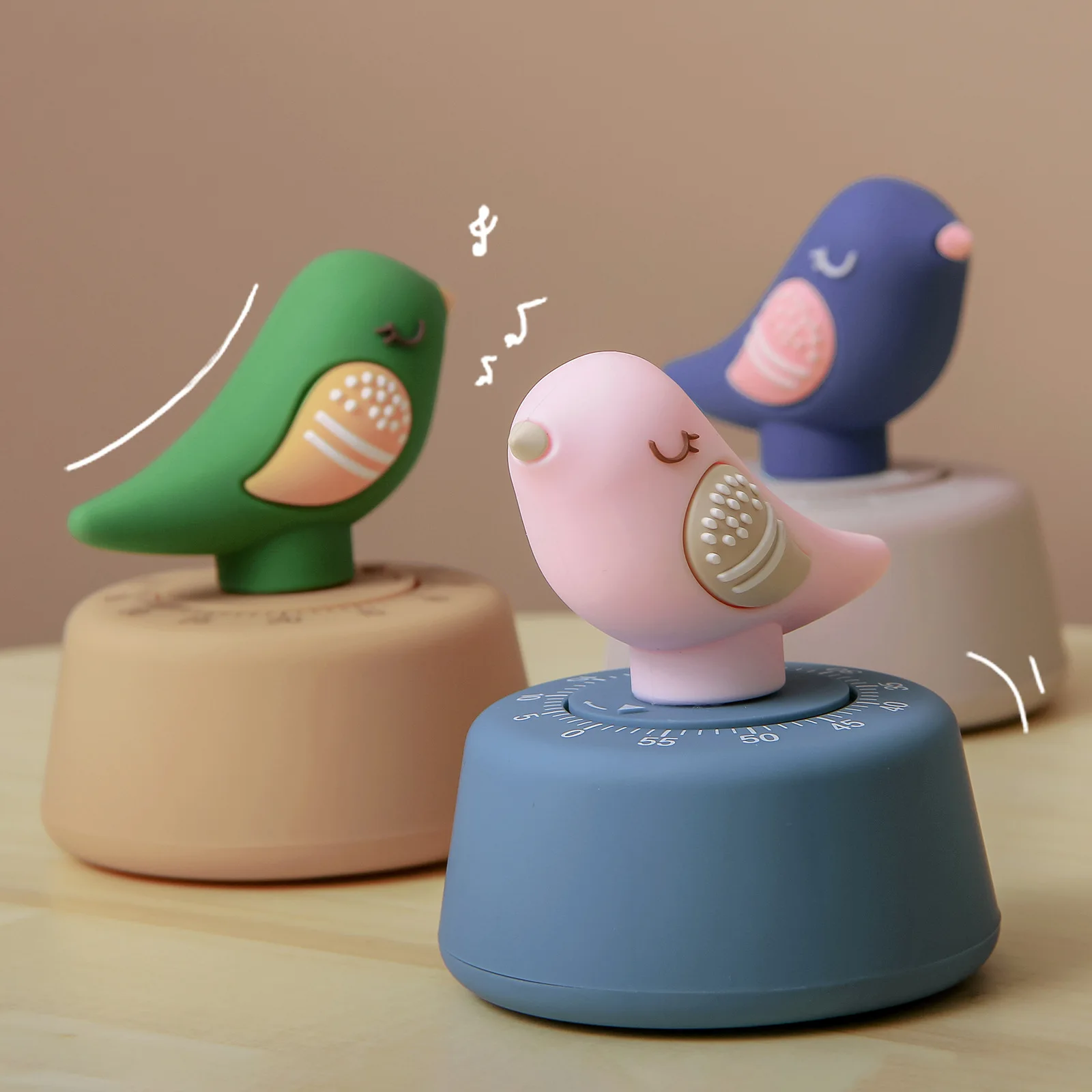 

Cartoon Design Bird Shape Countdown Timer Students Learn Time Manager Kitchen Timer Mechanical Reminder Cooking Tools ZB320