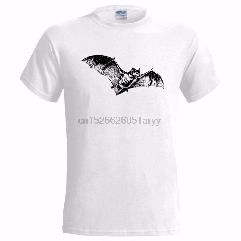 Ручная нарисованная летучая мышь эскиз искусство Мужская футболка летучие мыши
