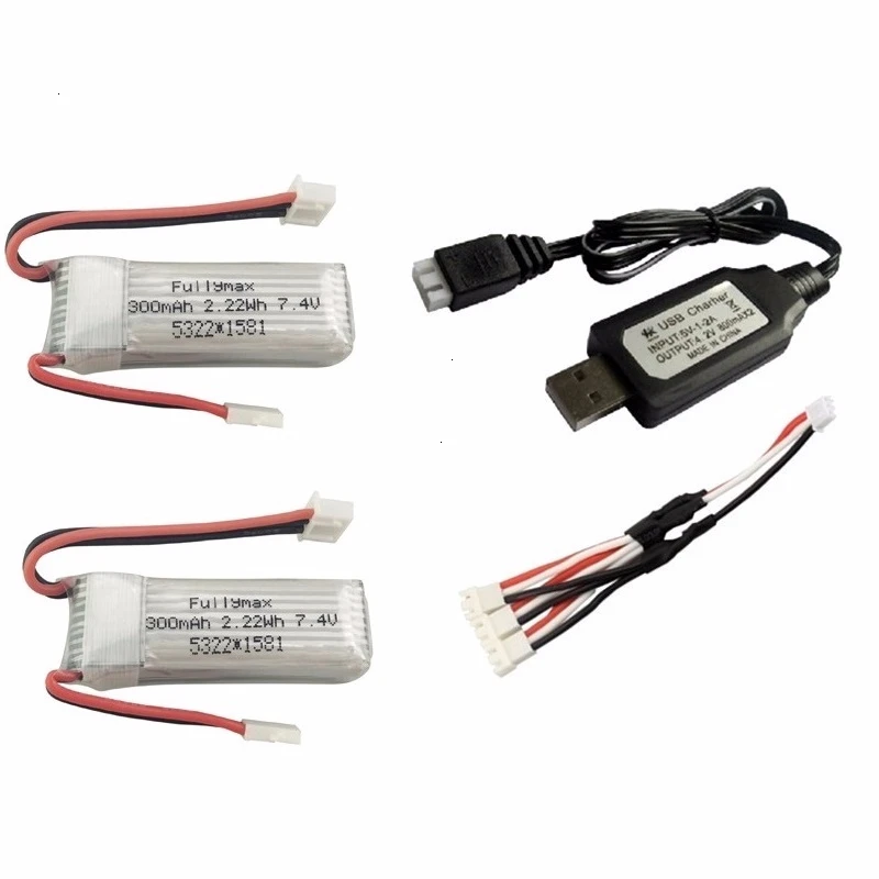 7,4 V 300mAh Lipo зарядное устройство наборы для XK DHC-2 A600 A700 A800 A430 2s 30C 7,4 v lipo батарея для WLToys F959 RC Самолет RTF - Цвет: Синий