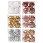 4 шт.коркор. прозрачные пластиковые рождественские шары, шёлковая трава, искусственный шар, подвесные украшения, украшение для рождественской елки