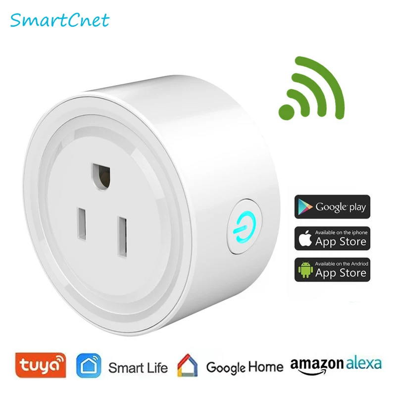 Wi Fi мини розетка круглой формы с дистанционным управлением 10 А работает Alexa и Google