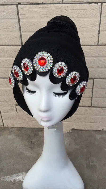 Черная Пекинская опера аксессуары для косплея головной убор пекинской драмы