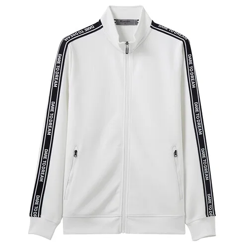 02White Giordano мужской свитшот бомбер на молнии из двухсторонней ткани с печатной надписью dare you dream на плечах,выполнен в двух цветовых решениях - Цвет: 02White