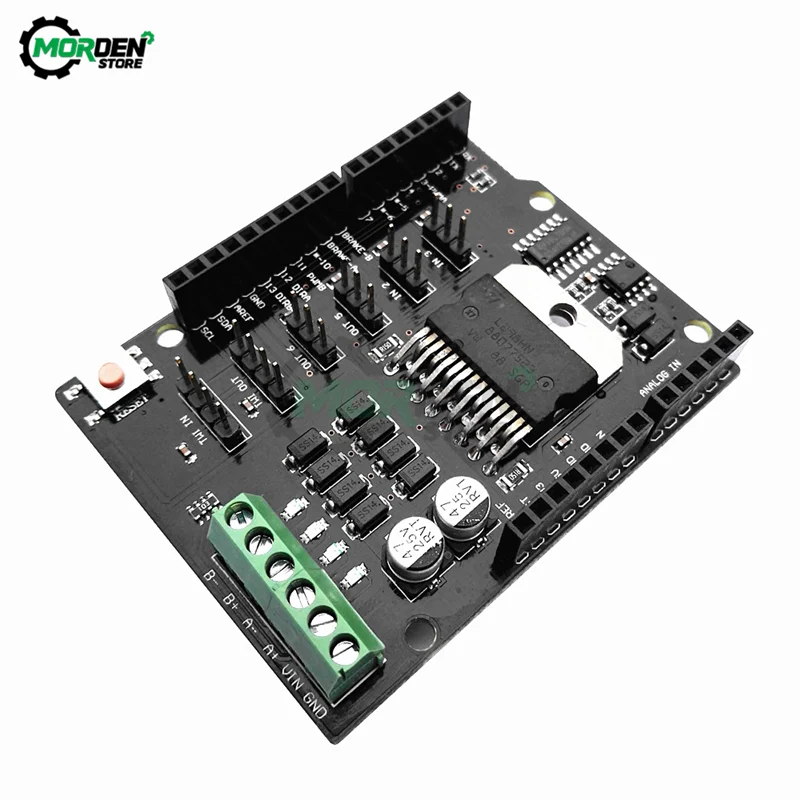 Сменный Двухканальный драйвер двигателя постоянного тока L298P щит плата