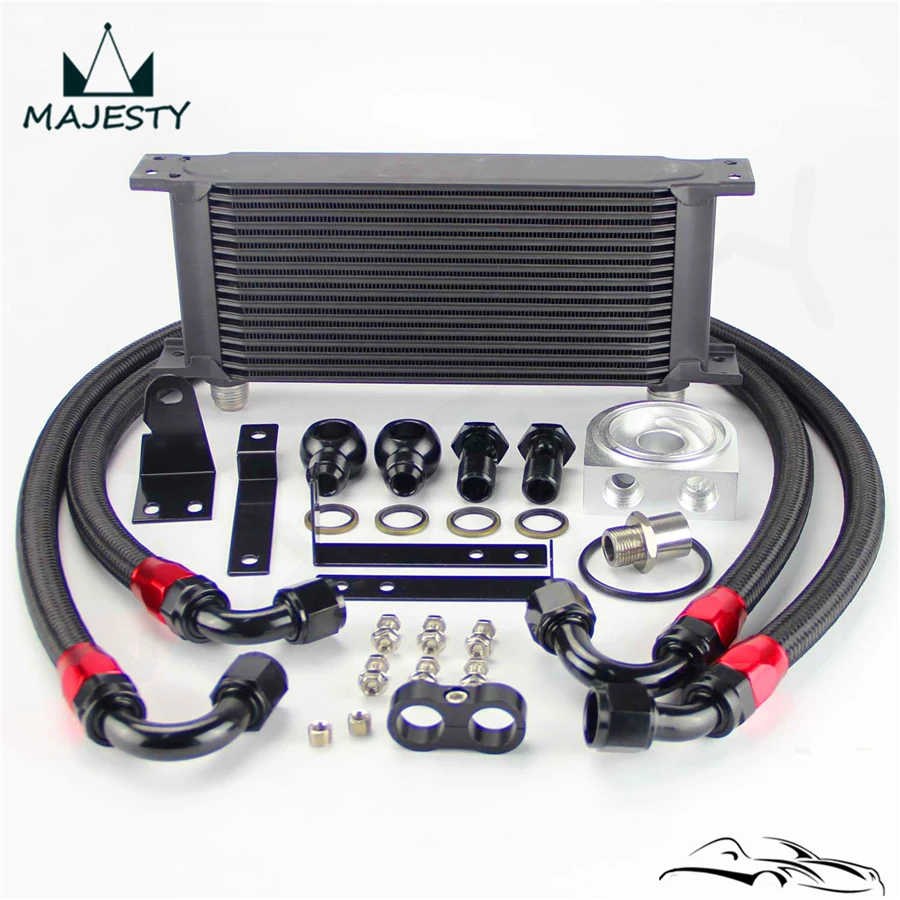 

Aluminum 16 Row Engine Oil Cooler with Filter Adapter Kit For S2000 F20 F22