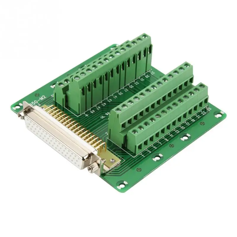 DB50 D-Sub Женский разъем платы Клеммная плата DIN рейку интерфейс модуль |