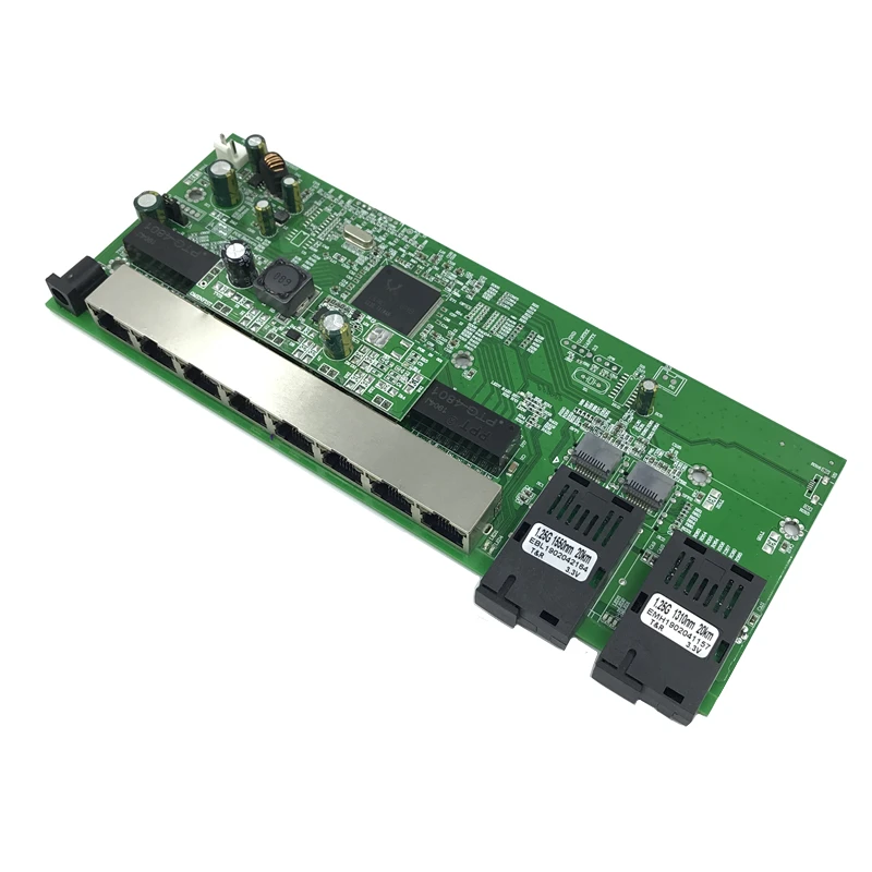 Коммутатор Ethernet обратное POE питание 10/100/1000 Мбит/с одномодовый 8 RJ45 UTP и 2 SC