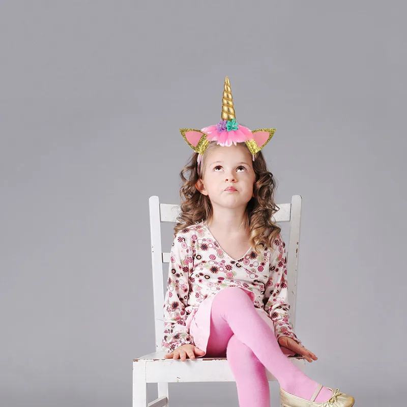 

Chicinlife 1Pcs Unicorn Headband Children Birthday Party Baby Shower Kids Favors Headwear Unicorn Party Hair Accessories Supplie