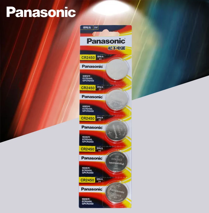 5 шт. новые оригинальные Panasonic CR2450 CR 2450 3V литиевая батарея таблеточного типа