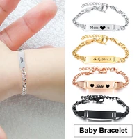 custom baby bracelet engrave name bar armband stainless steel bracelet for boy girls kids women family newborn gift