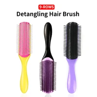 professional salon 9 rows detangling styling comb hair brushes dry wet straight curly hair comb scalp massager hairbrush