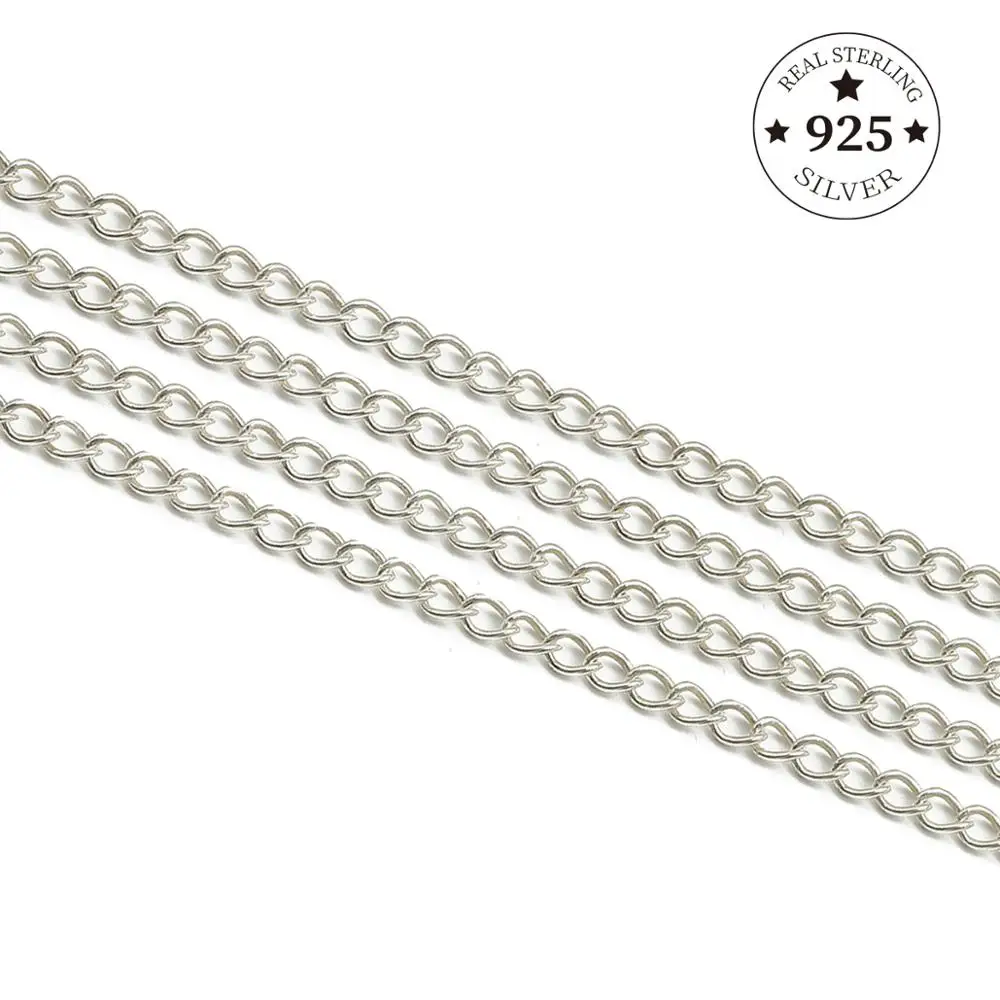 925 Sterling Silver Findings 50cm/lot Open Link Chain Tail Extender For DIY Jewelry Making Necklace Bracelet Accessories | Украшения и