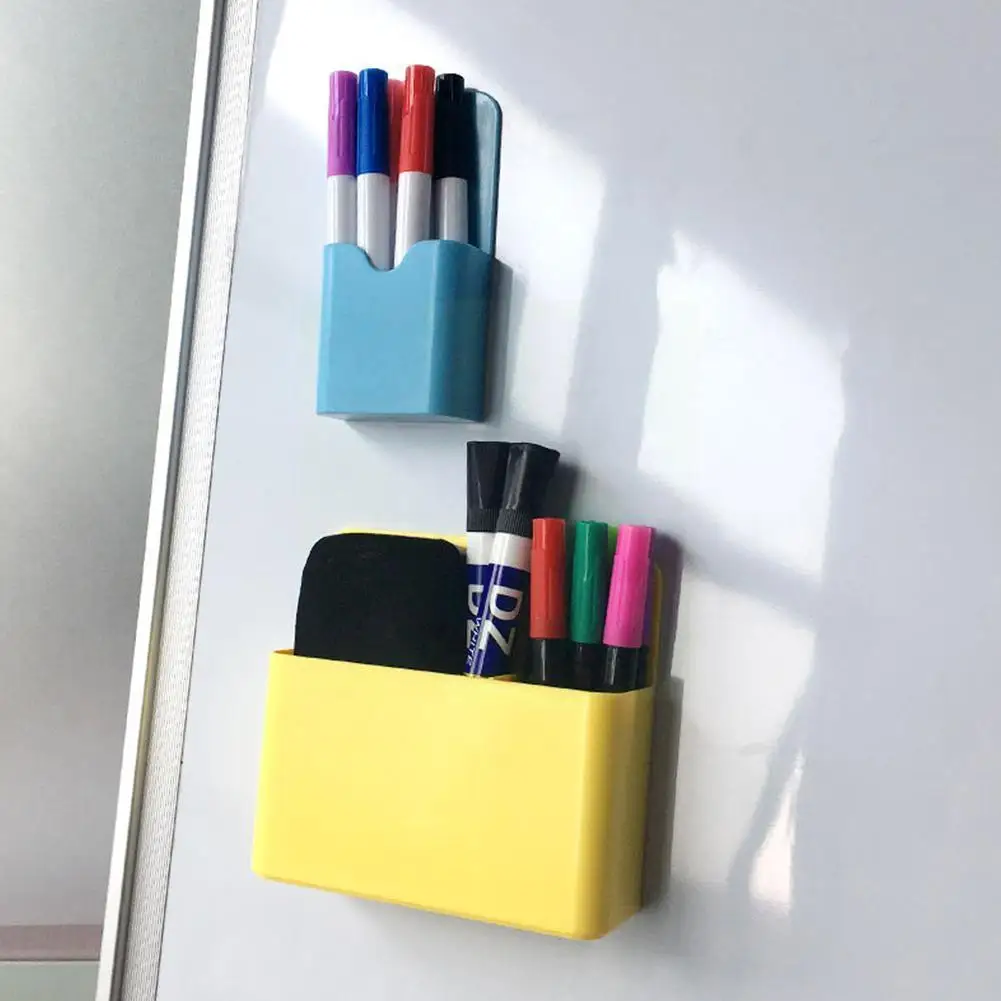 

1pc Magnetic Storage Box Whiteboard Marker Pen Holder Box Office School Container Storage Magnet Refrigerator Plastic Suppl X1W2