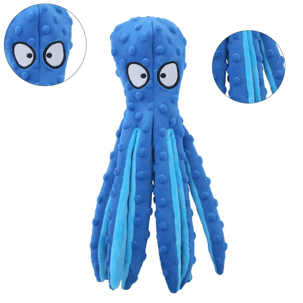 

1PCS New 8 Legs Octopus Soft Stuffed Plush Squeaky Dog Squeakers Toy Sounder Sounding Paper Middle Big Sized Dogs Frenchbull
