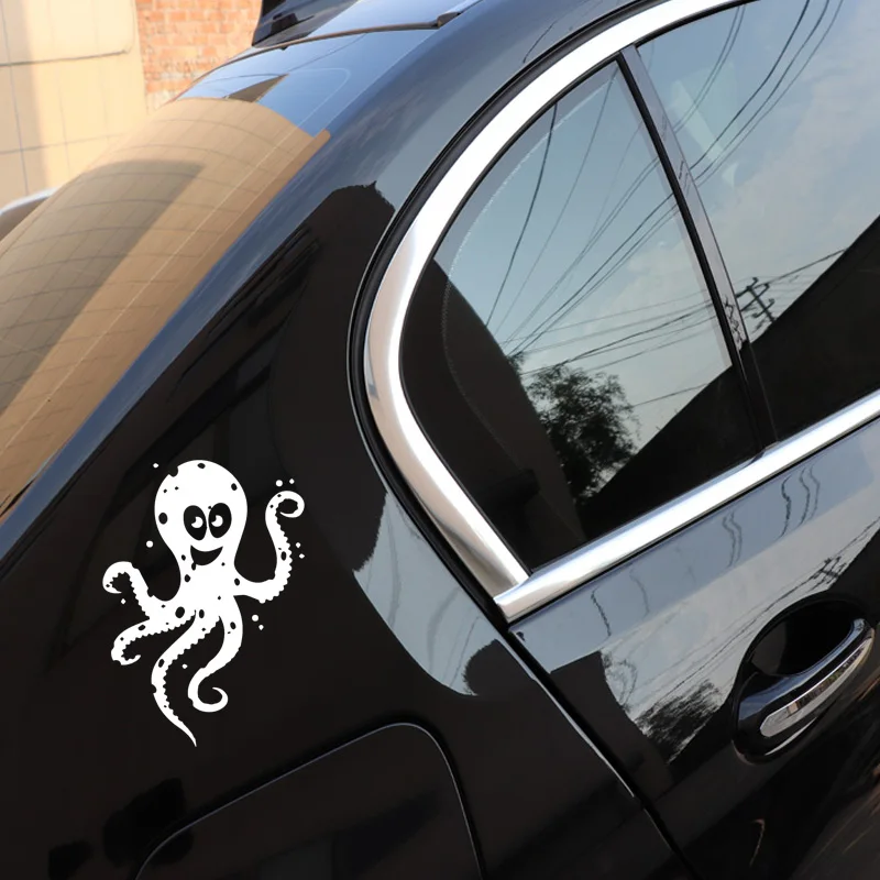 YJZT 16M*11.3CM Beautiful And Lovely Octopus Children Decorating Family Car Personality Decals Black/Silver C30-0248 | Автомобили и