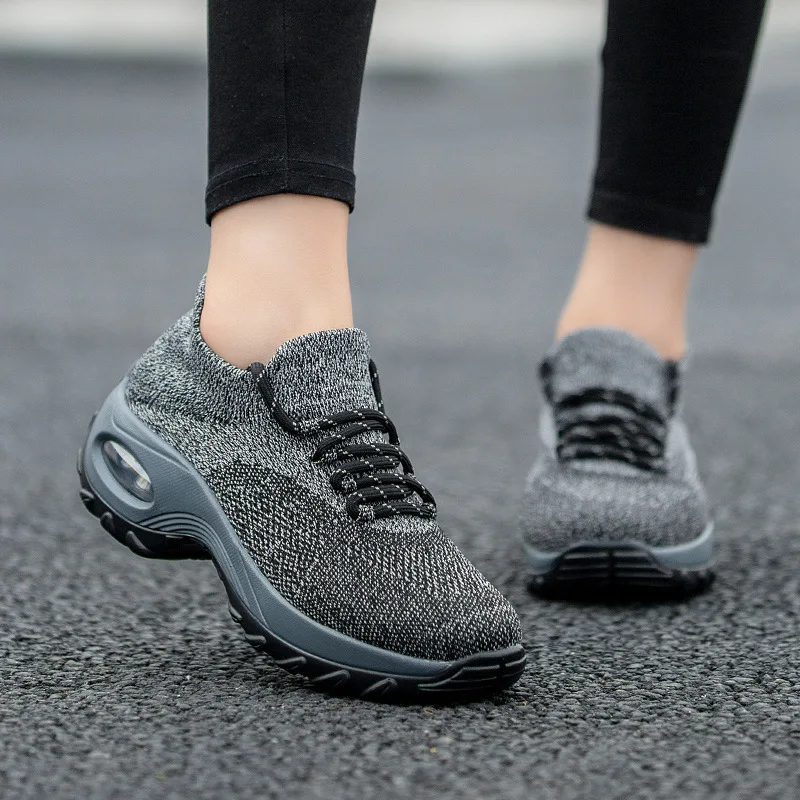 

Large Size WOMEN'S Shoes New Style Athletic Shoes Women's Fly Woven Wa Zi Xie Casual Running Shoes 0325