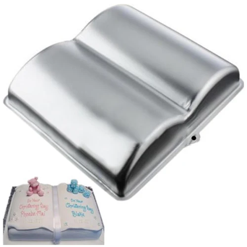 Promotion! Mould Fondant Cakes Patisserie Open Book in Pate Kitchen Decoration Design silver | Bakeware Sets