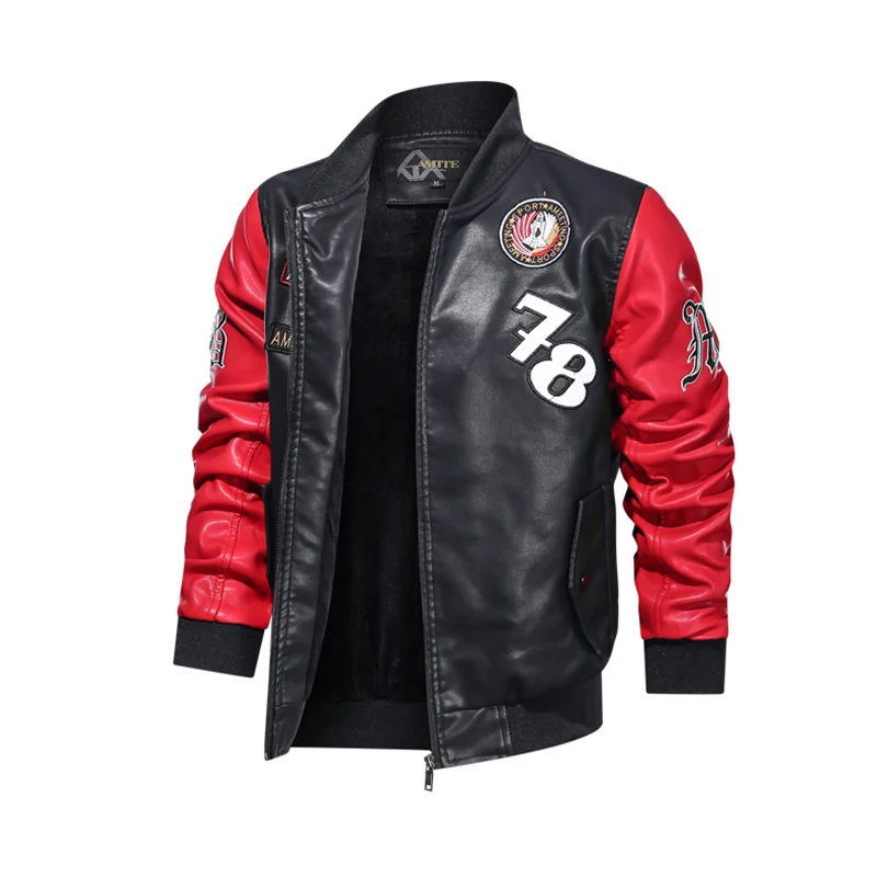 

Мужская бейсбольная куртка из искусственной кожи Varsity